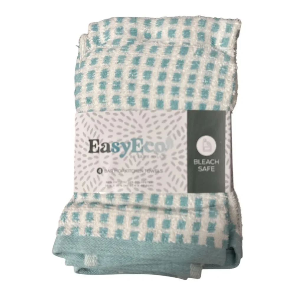 EasyEco Scrubber Dish‎ Cloths & Bar Mop Kitchen Towels Set Aqua Bleach Safe